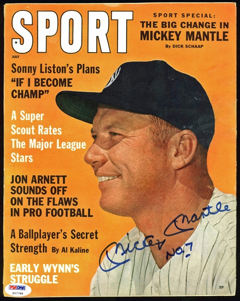 Mickey Mantle Signed July 1962 Sport Magazine w/ Superb Near-Mint Autograph! (PSA/DNA)