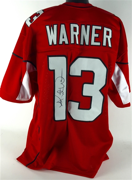 Kurt Warner Signed Arizona Cardinals Style Jersey (PSA/JSA Guaranteed)