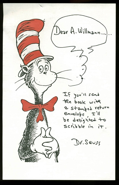 Dr. Seuss Rare Handwritten & Signed Letter (PSA/DNA)