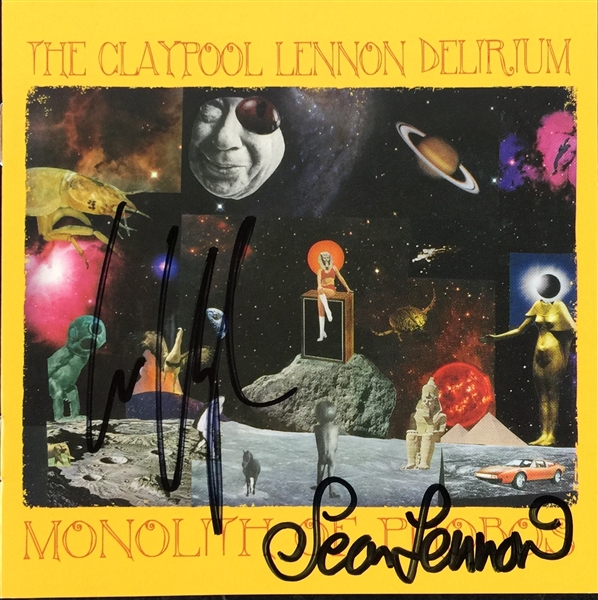 Les Claypool & Sean Lennon Signed "The Claypool Lennon Delirium" CD Booklet (PSA/JSA Guaranteed)