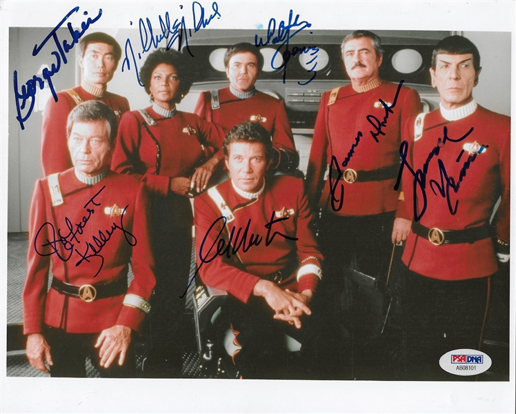Star Trek Original Cast Signed 8" x 10" Color Photo (7 Sigs)(PSA/DNA)