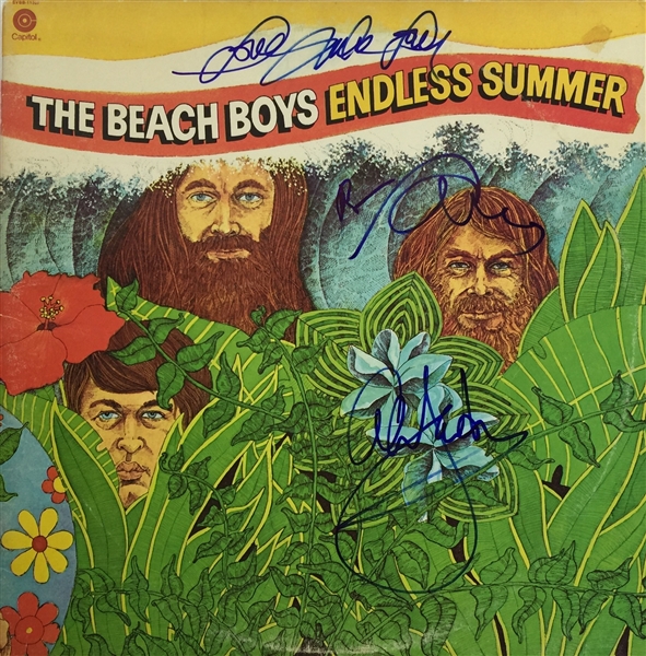 The Beach Boys Signed "Endless Summer" Album Cover with Dave Marks, Mike Love & Al Jardine (PSA/JSA Guaranteed)