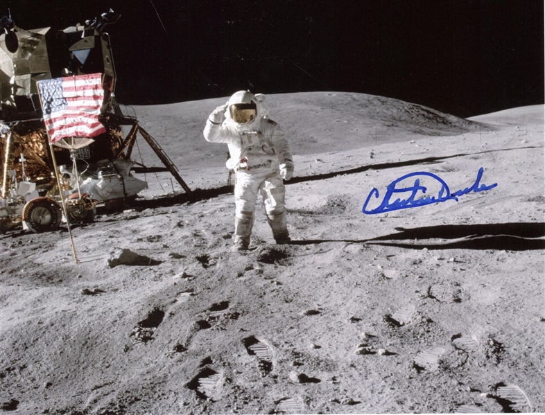 Charlie Duke Apollo 16  Moonwalker  Signed 10x8  Photograph (PSA/JSA Guaranteed)