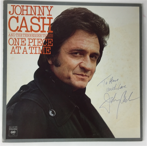 Johnny Cash Signed "One Piece At A Time" Album (PSA/JSA Guaranteed)