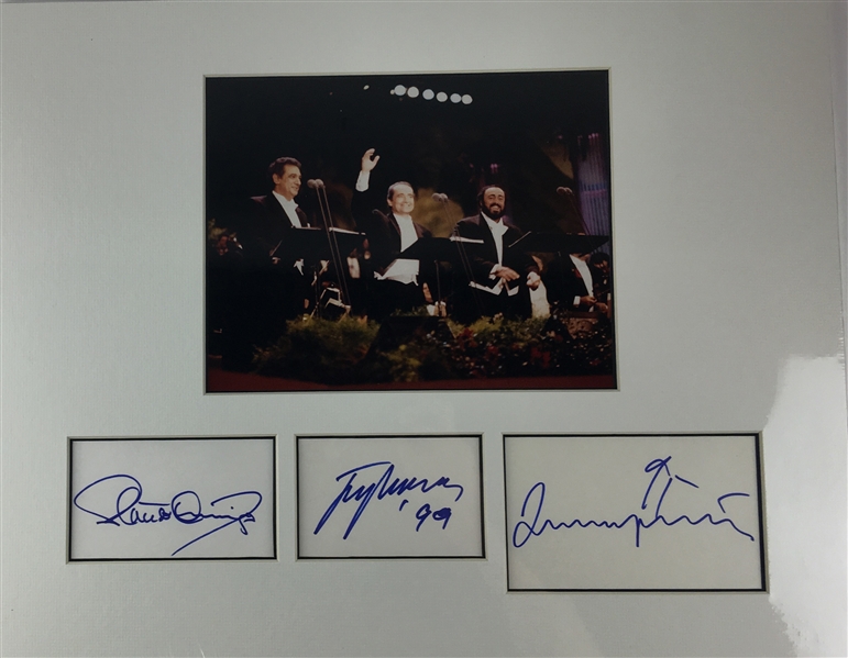 The Three Tenors Signed 11" x 14" Signature Display w/ Plácido Domingo, José Carreras & Luciano Pavarotti (PSA/JSA Guaranteed)