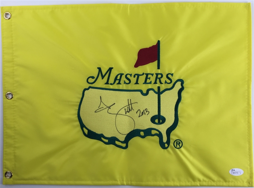 Adam Scott Signed Masters Embroidered Souvenir Flag with "2013" Inscription (JSA)