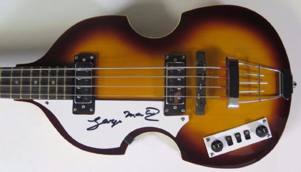 The Beatles: Sir George Martin Signed Beatles Style Hofner Bass Guitar (PSA/JSA Guaranteed)