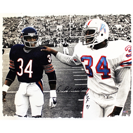Earl Campbell Signed 20" x 24" Canvas w/ Walter Payton (Steiner Sports)