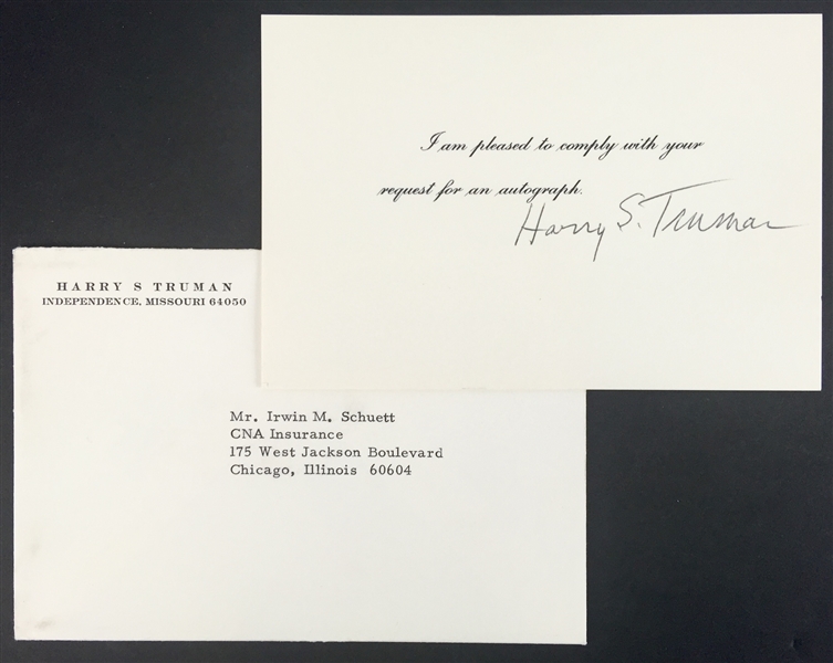 Harry Truman Signed 4" x 6" Autograph Request Card (PSA/JSA Guaranteed)