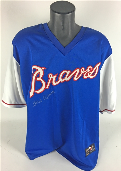 Hank Aaron Signed Braves Jersey (JSA)