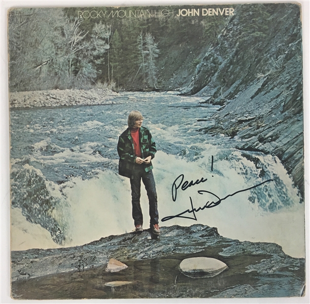 John Denver Rare Signed "Rocky Mountain High" Album, The First We Have Encountered! (PSA/JSA Guaranteed)