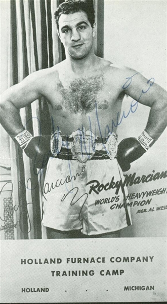 Rocky Marciano Signed 2.5" x 4.5" Photograph Postcard (PSA/JSA Guaranteed)