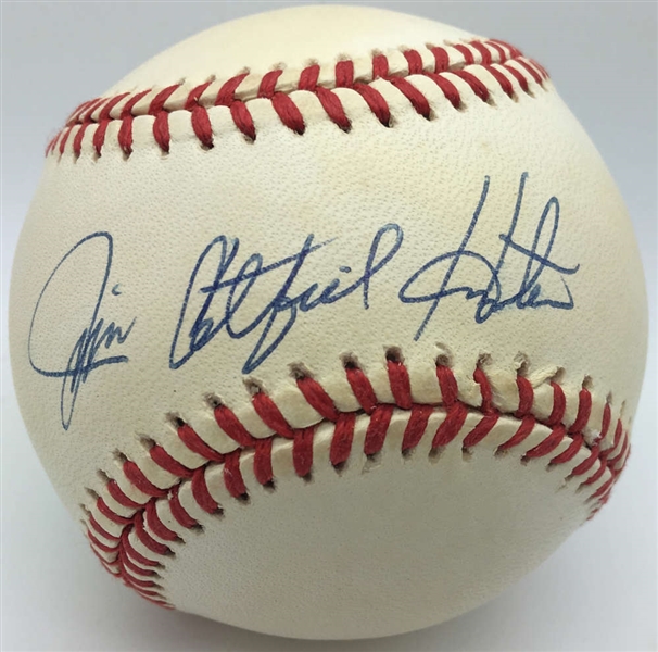 Jim "Catfish" Hunter Signed OAL Baseball (JSA)