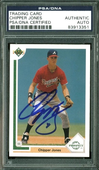 Chipper Jones Signed 1991 Upper Deck #55 Rookie Card (PSA/DNA Encapsulated)