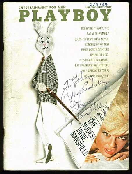 Jayne Mansfield RARE Signed June 1963 Playboy Magazine (PSA/DNA)