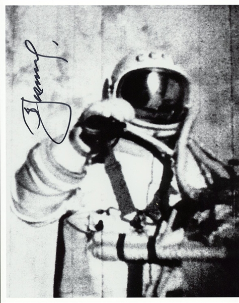 Alexei Leonov Signed 8" x 10" Black & White CCCP Photograph (PSA/JSA Guaranteed)