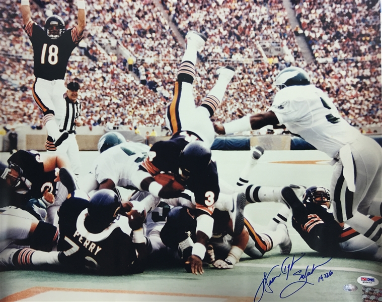 Walter Payton Signed 16" x 20" Touchdown Photograph w/ "Sweetness, 16726" Inscription (Steiner & PSA/DNA)