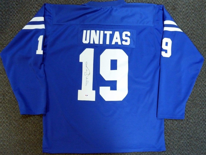 Johnny Unitas Signed Colts Mitchell & Ness Jersey (PSA/DNA)