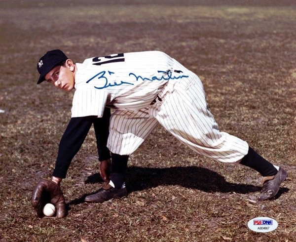 Billy Martin Near-Mint Signed 8" x 10" Color Photograph (PSA/DNA)