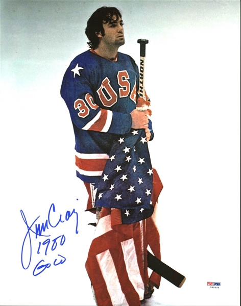 1980 Team USA: Jim Craig Signed 11" x 14" Photo (PSA/DNA)