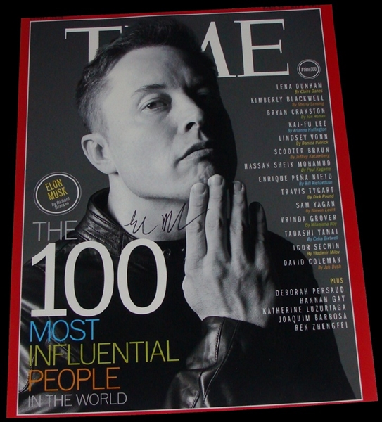 Tesla: Elon Musk Signed 11" x 14" Time Magazine Photograph (PSA/JSA Guaranteed)