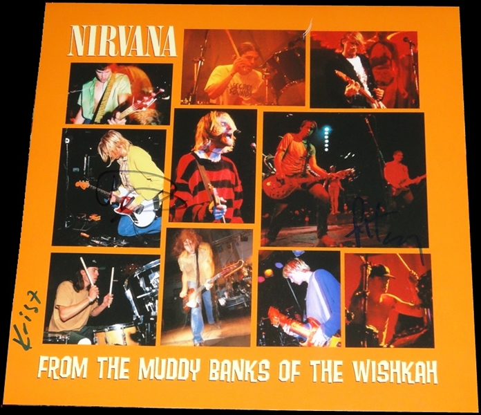 Nirvana: Group Signed 12" x 12" Flat w/ Grohl, Krist & Smear (PSA/JSA Guaranteed)
