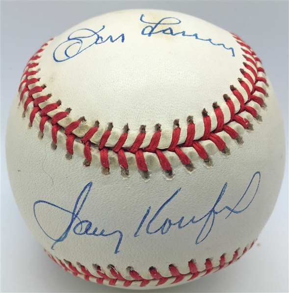 Perfect Game Pitchers Signed ONL Baseball w/ Koufax, Larsen & Bunning (JSA)