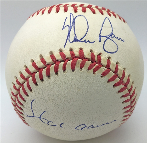 All-Time Leaders Multi-Signed OAL Baseball w/ Ryan, Rose & Aaron (PSA/DNA)