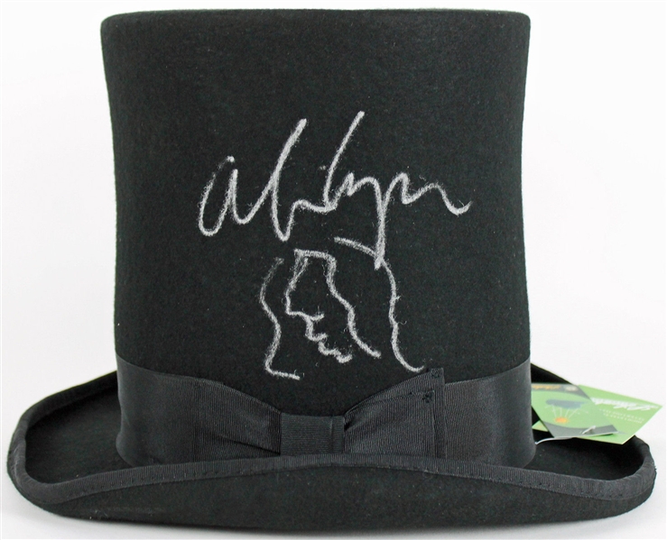 Alice Cooper Signed Felt Top Hat w/ Self Portrait Sketch (PSA/DNA)