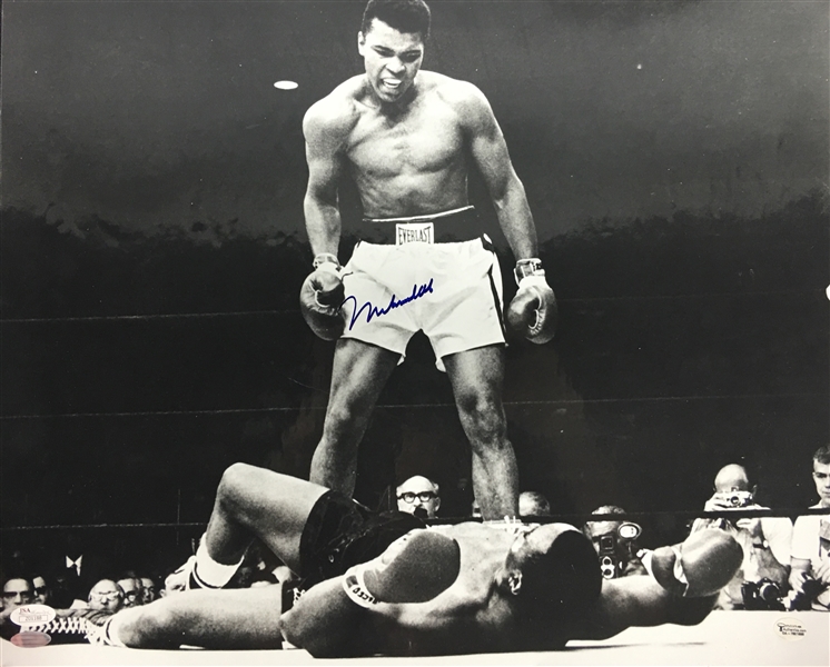 Muhammad Ali Signed 16" x 20" Over Liston Photograph w/ Superb Signature! (JSA)