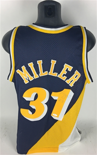 Reggie Miller Rare Signed On-Court Style Champion Indiana Pacers Jersey (JSA)