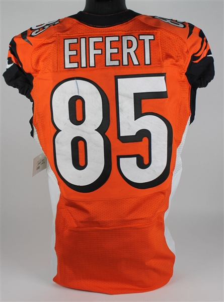 Tyler Eifert Game Worn Cincinatti Bengals Road Jersey - 11/16/15 vs. Houston Texans - with Photo Match!