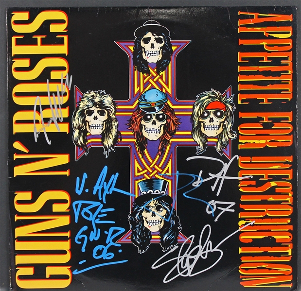 Guns N Roses Superb Group Signed Album: "Appetite for Destruction" (PSA/DNA)