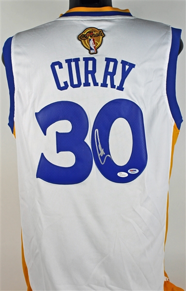 Steph Curry Signed Golden State Warriors Adidas Jersey with 2015 NBA Finals Patch (PSA/DNA & JSA)