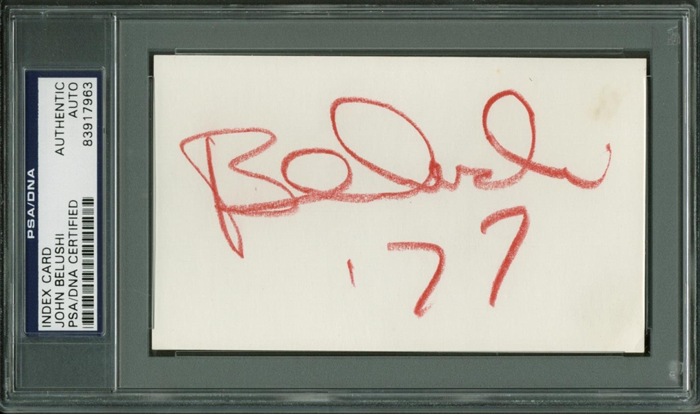 John Belushi Vintage c. 1977 Animal House-Era Signed 3" x 4" Album Page (PSA/DNA)