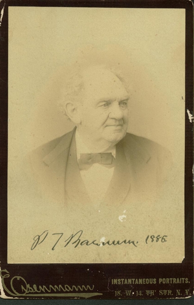 P.T Barnum. ULTRA-RARE Signed 3" x 5" Photograph (PSA/DNA)