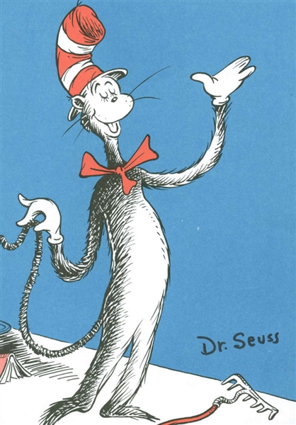 Dr. Seuss Signed 5" x 8" Cat in The Hat Book Page PSA/DNA Graded GEM MINT 10!