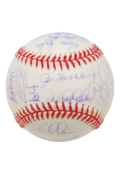 1999 World Series Champion NY Yankees Team Signed Baseball w/ Jeter & Rivera! (JSA)