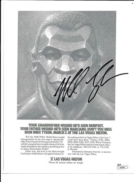 Mike Tyson Signed Fighting-Era 8" x 10" Promotional Photo (JSA)