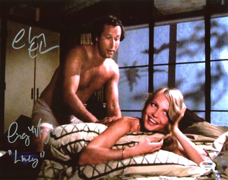 Chevy Chase & Cindy Morgan Dual-Signed 11" x 14" Photo from Caddyshack (PSA/DNA)