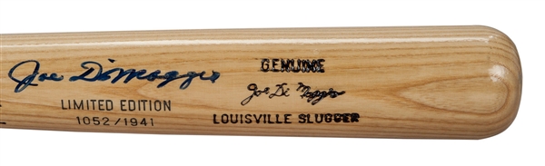 Joe DiMaggio Near-Mint Signed Ltd. Ed. (1052/1941) H&B Pro Model Baseball Bat (JSA)