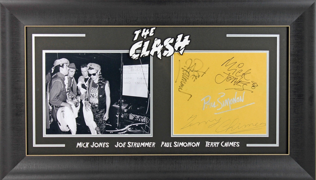 The Clash Rare Signed 9" x 10" Page in Custom Framed Photo Display (PSA/DNA)