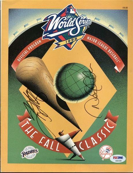 1998 World Series Champion NY Yankees Signed Program w/ Jeter & Martinez! (PSA/DNA)