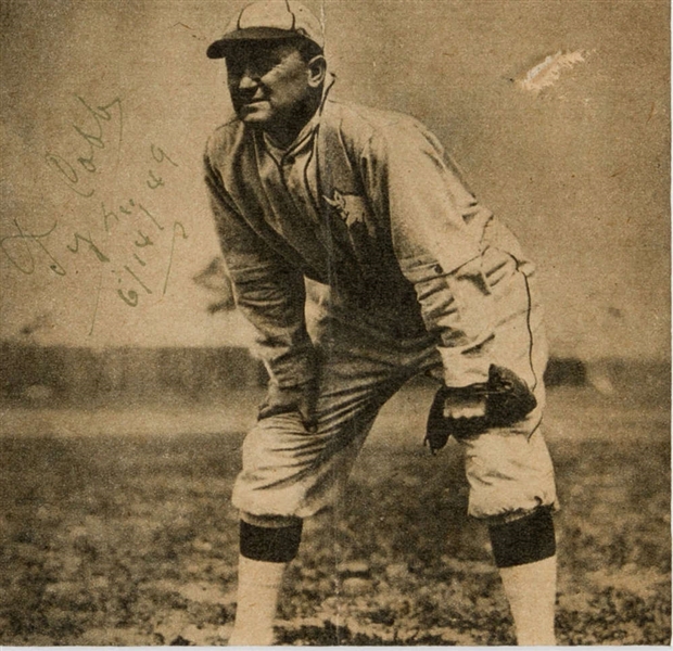 Ty Cobb Signed 5" x 5" RARE Athletics Photo (JSA)