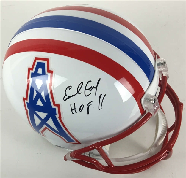 Earl Campbell Signed Oilers Full Size Helmet w/ "HOF 77" Inscription (JSA)