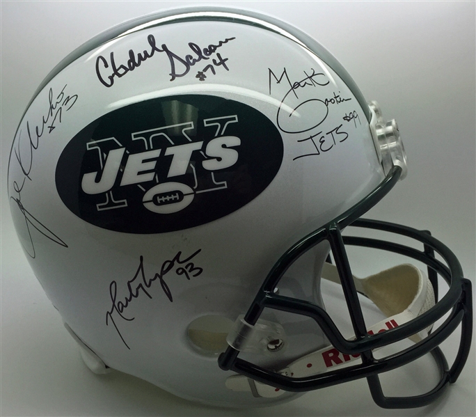 New York Jets "Sack Exchange" Signed Full-Size Helmet w/ 4 Signatures! (JSA)