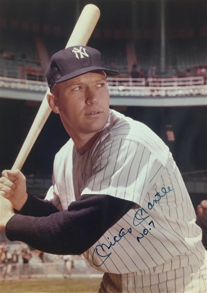 Mickey Mantle Signed 13" x 17" Color Photograph w/ "No. 7" Inscription (JSA)