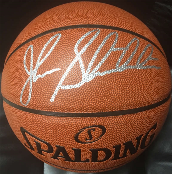 John Stockton Near-Mint Signed Spalding NBA I/O Model Basketball (TOUGH Signer!)(JSA)