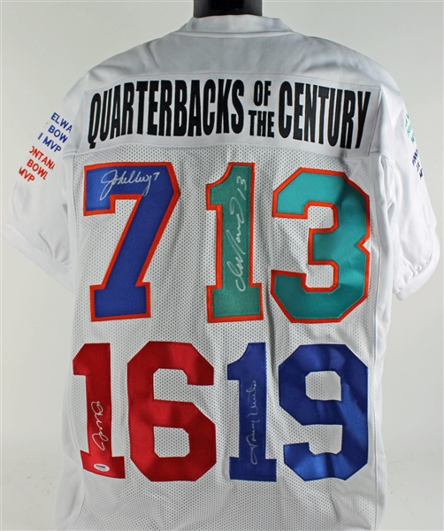 QBs of the Century Signed Special Edition Jersey w/Marino, Montana, Elway & Unitas (PSA/DNA)