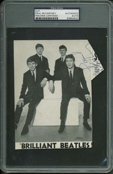 The Beatles: Paul McCartney Vintage c. 1963 Signed 4" x 6" Photograph (PSA/DNA Encapsulated)